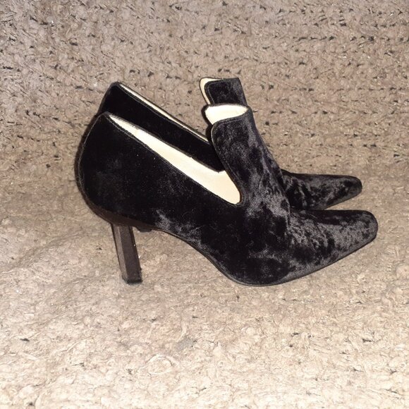 VINTAGE MONDI-Sculptural Heels-Darkest Brown Velvet-Boho Pumps-Sz 7.5-Excellent - Picture 4 of 7